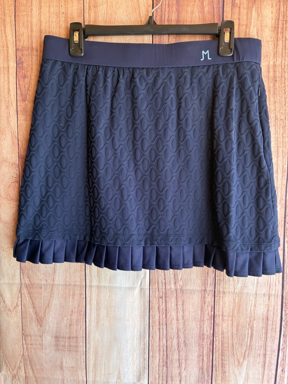 J McLaughlin Agnes Jacquard Ruffle Navy Tennis/Pickleball/Golf Skort Size L